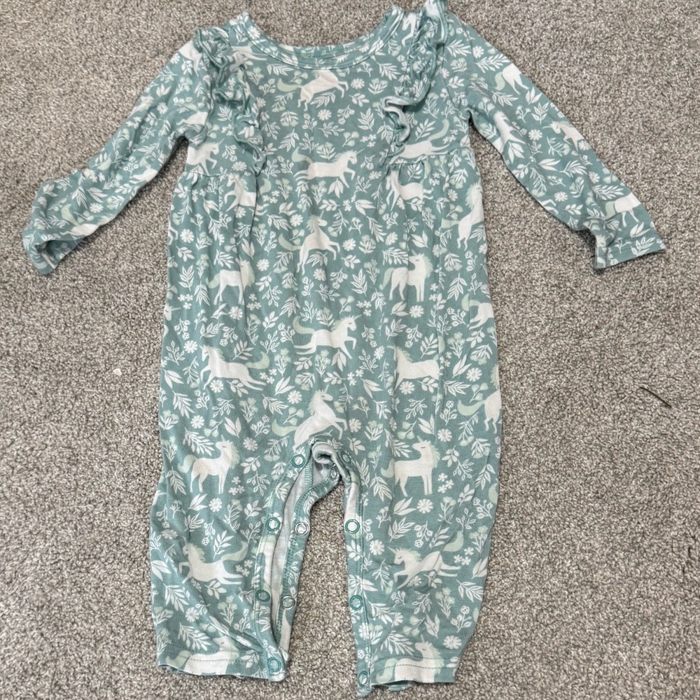 Little Sleepies Unicorn Garden Romper 3-6 Months